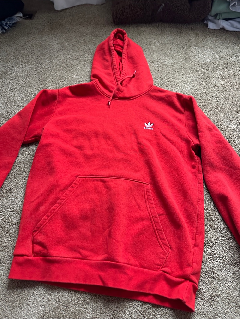 adidas Red Trefoil Hooded Pullover